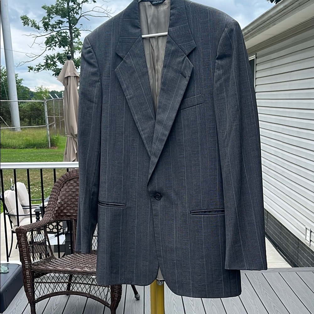 Classic Gray Pinstripe Men's Blazer